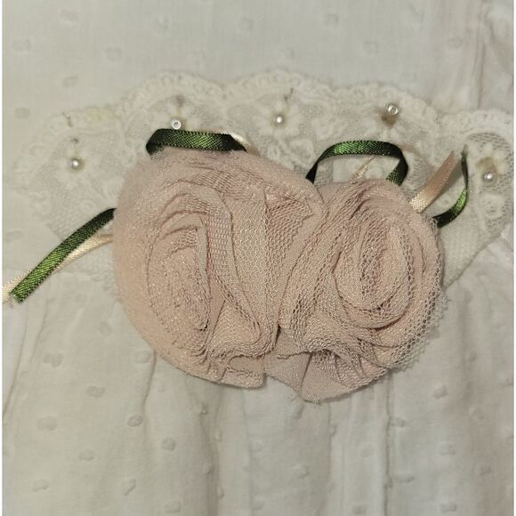 Laura Ashley Baby Girls White Swiss Dot Angel Wing Spring Easter Dress 2t - Picture 4 of 12